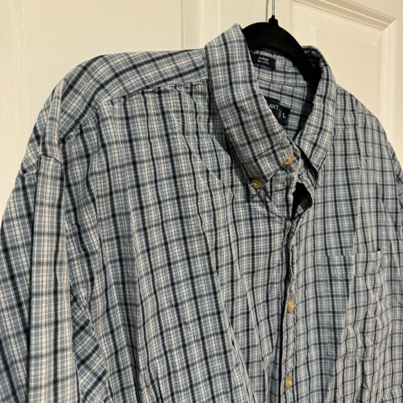 Grey Elephant‎ Light Blue Plaid Long Sleeve Button Down Shirt - Size Large - Picture 3 of 7